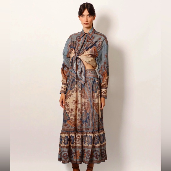 Zimmermann Dresses & Skirts - Zimmermann Ascension silk midi skirt